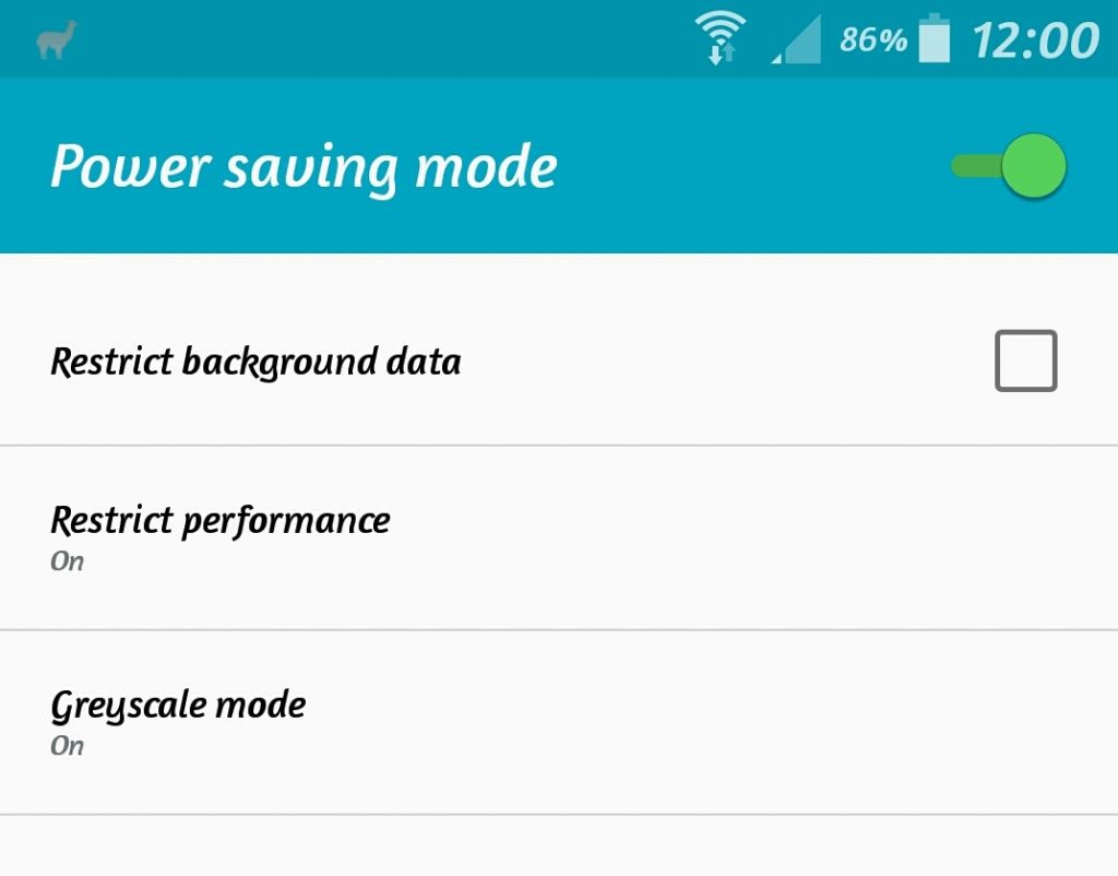 Disable power saving mode